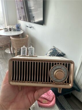 Crosley Metallic Gold Retro Tabletop Radio Speaker